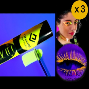 MAQUILLAJE PARA PESTA�AS FLUO AMARILLO 10 GR (PACK X 3 UNID)